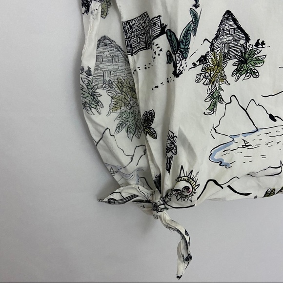 Zara Basic Desert Print Side Tie Top Sz XS - Picture 5 of 8